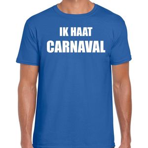 Ik haat carnaval verkleed t-shirt / outfit blauw voor heren - carnaval / feest shirt kleding / kostuum XXL