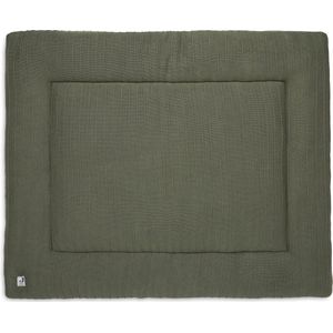Jollein - Boxkleed (Leaf Green) - Pure Knit - Biologisch Katoen - Speelkleed Baby - 75x95cm