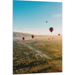 WallClassics - Vlag - Luchtballonnen zwevend door de lucht - 80x120 cm Foto op Polyester Vlag