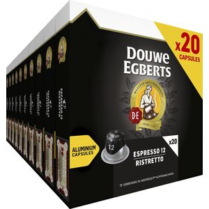Douwe Egberts Espresso Ristretto - Intensiteit 12/12 - 10 x 20 capsules