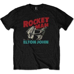 Elton John - Rocketman Piano Heren T-shirt - M - Zwart