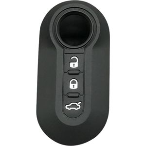 Siliconen Sleutelcover - Zwart Sleutelhoesje Geschikt voor Fiat 500 / 500L / 500X / 500C / Panda / Punto / Stilo - Sleutel Hoesje Cover - Auto Accessoires