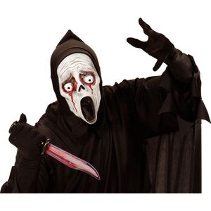 Fantoom masker met capuchon en bloedende ogen voor volwassenen - Verkleedmasker - One size