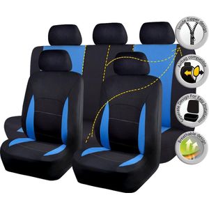 Universele autostoelenset met airbag (volledige rij, blauw en zwart)