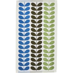 Orla Kiely Trio Stem Riviera douche-bad handdoek - 70x125 cm - groen-blauw - jacquard handdoek