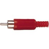 Tulp (m) audio/video connector - plastic / rood