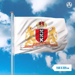 Vlag met wapen Amsterdam 150x225cm