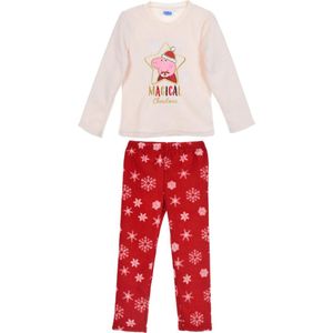 Beige fleece kerst pyjama van Peppa Big maat 128