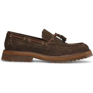 Manfield - Heren - Bruine leren loafers - Maat 41