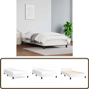 vidaXL Bedframe - 100x200 cm - Wit - Zonder Matras Bed Frame - Tweepersoons Bed - Houten Bed - Witte Bed - Kunstleder Bed