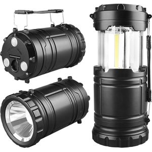 HOGA - Kampeerlamp - Campinglamp - Zwart - Lantaarn - Tentlamp - Oplaadbaar - Luxe - Duurzaam - Fel licht - Werklamp - Tafellamp - Camping