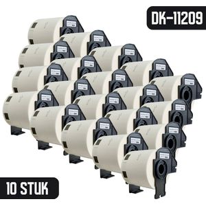 DULA - Brother Compatible DK-11209 voorgestanst klein adreslabel - Papier - Zwart op Wit - 62 x 29 mm - 800 Etiketten per rol - 20 Rollen