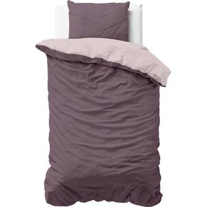 The One Bedding Dekbedovertrek Classic - Eenpersoons - 1 Kussensloop - 140 x 220 cm - Katoen/Satijn- Licht- & donkerpaars