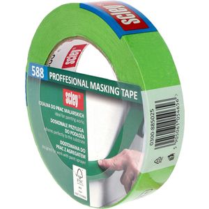Professionele schilderstape strakke lijnen 25mm x 50 meter groen