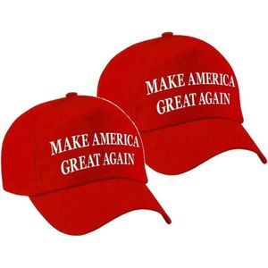 2x stuks feestpet make America great again rood voor volwassenen - Donald Trump - verkleed pet / carnaval pet