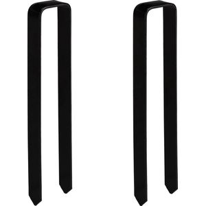 Relaxdays grondanker - set van 2 - voor rozenbogen - staal - 30 x 6 x 2,5 cm - u-vormig