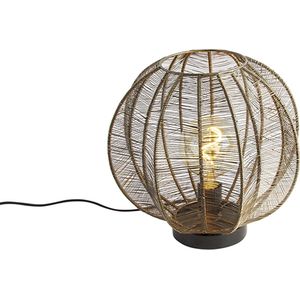 QAZQA dong - Industriele Tafellamp - 1 lichts - H 28 cm - Brons - Industrieel - Woonkamer | Slaapkamer | Keuken