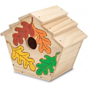 Bellatio Decoratie Vogelhuisje Met Verf - Vogelhuisje