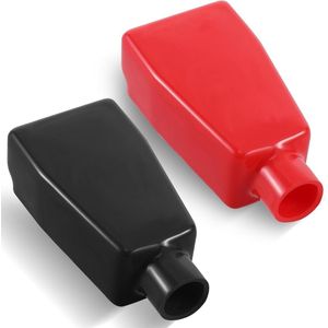 Batterijhoes autoaccu poolafdekking - Batterijklemafdekking - Rood + zwart