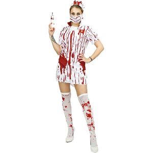 Jurk - Verpleegster - Zuster - Halloween kostuum - Bloed - Carnavalskleding - Carnaval kostuum dames - One Size