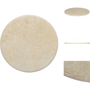 vidaXL Marmeren tafelblad - Ø60 x 2.5 cm - crème - Stevig - eenvoudig te reinigen - Geen kleurverschillen - Vervangend tafelblad - Tafelonderdeel