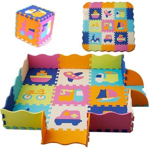 Kleurrijk speelmat voor kinderen - zachte puzzelmat voor kruipen en spelen