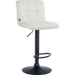 CLP Peru Barkruk - Met rugleuning - Voetsteun - Fluweel - Velvet - zwart/creme