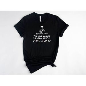 Lykke Friends Shirt | Herinnering aan Matthew Perry | Friends TV Show | Chandler Bing T-shirt | Zwart Maat XL