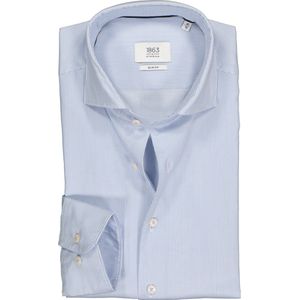 ETERNA 1863 slim fit casual Soft tailoring overhemd - twill heren overhemd - blauw met wit gestreept - Strijkvriendelijk - Boordmaat: 42