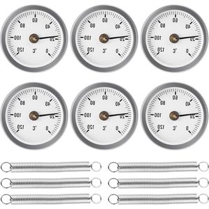 Aanlegthermometer 63 mm 0-120 °C - Verwarmingsbuis - Clip-on veer - Bimetalen - Kachel buis - Verwarmingssystemen - Ketels .