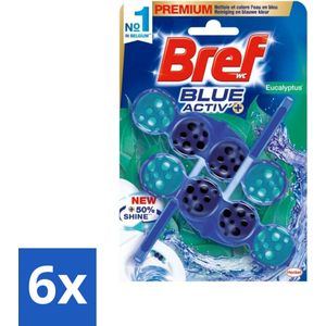 Bref WC - Blue Activ' - Toiletblok - Eucalyptus - 2 Blokken - Voordeelverpakking - 6 stuks
