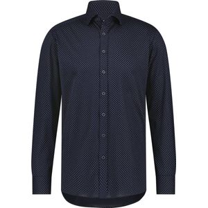 State Of Art Overhemd Stippen Donkerblauw - Maat L - Heren - Overhemden Casual