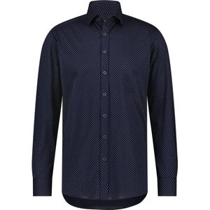 State Of Art Overhemd Stippen Donkerblauw - Maat L - Heren - Hemden casual