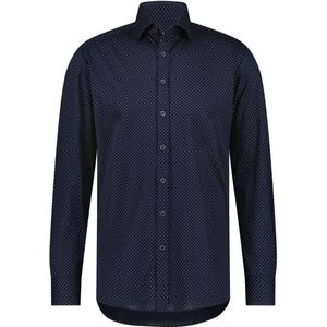State of Art - Overhemd Stippen Donkerblauw - Heren - Maat L - Regular-fit