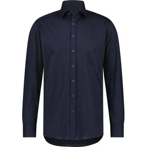 State of Art - Overhemd Stippen Donkerblauw - Heren - Maat M - Regular-fit