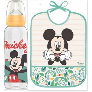 Tigex | Disney | Mickey set: fles 330 ml+ slabbetje | 6+m | 6+ m