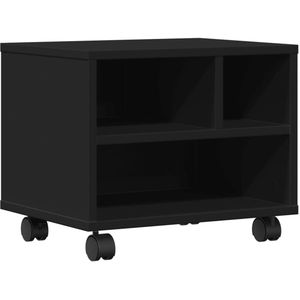 vidaXL Printerkastje - Printerkastjes - Bureau Organizer - Bureau Organiser - Printerkastje met wielen 41x32x34,5 cm zwart