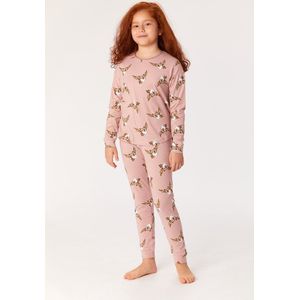 Woody pyjama meisjes - print - uil - 222-1-PZG-Z/932 - maat 152