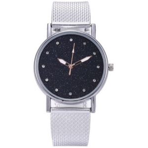 Hidzo Horloge Sterren Quartz Ø 37 mm - Zilverkleurig - Staal