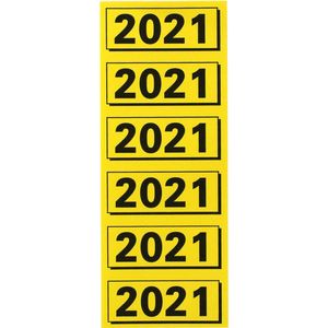 Rugetiket elba 2021 geel met zwarte opdruk | Zak a 120 stuk | 100 stuks