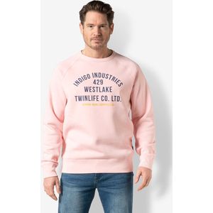 Twinlife Heren sweat raglan print - Sweaters - Sterk - Elastisch - Roze - XL