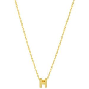 YO&NO -  Ketting - Goud - Anker - letter H -  1,0 mm -  41 - 43 - 45 cm - 585 goud