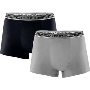 Muchachomalo Heren Heren Boxershorts Zwart En Grijs Bamboe Katoen 2-Pack - M