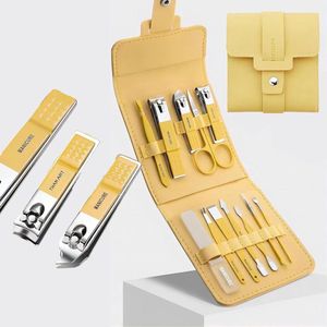 12 Stks Nagelverzorging Kit, manicure set voor vrouwen professionele nagelknipper pedicure set Pedicure Care Tools Roestvrij Staal voor Dikke Vingernagel Teennagel Mannen Vrouwen Dagelijks of Reizen (geel)