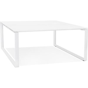 Alterego Witte vergadertafel / bench-bureau 'BAKUS SQUARE' - 140x140 cm