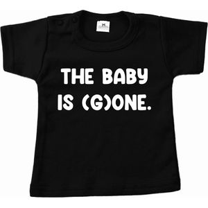 Shirt verjaardag 1 jaar-the baby is g one-korte mouw-zwart-Maat 86