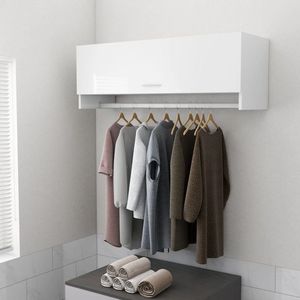 The Living Store Garderobe Basic - Compact - 100 x 32.5 x 35 cm - Hoogglans wit