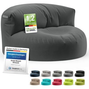 Zitzak Lounge met Ergonomische Rugleuning - 90 x 50 cm - Waterafstotend en Wasbare Overtrek voor Binnen en Buiten - Donkergrijs