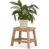 Walnotenhouten Opstapje Kruk - Houten Voetenbankje voor Bloemen - Planten - 255 x 295 x 22 cm