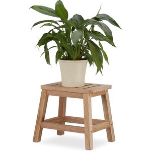 Walnotenhouten Opstapje Kruk - Houten Voetenbankje voor Bloemen - Planten - 255 x 295 x 22 cm